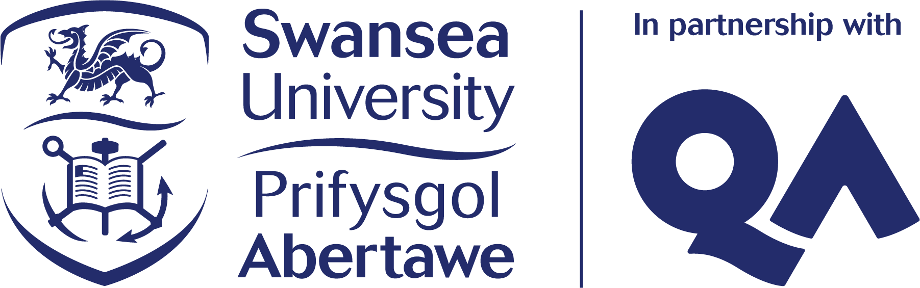 Swansea University QA Higher Education partnership logo
